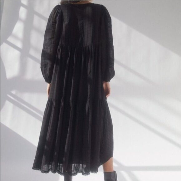 WILFRED Whimsy Dress Maxi Boho Long Sleeve Dress Blakc XS ARITZIA - Picture 4 of 12